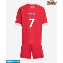 Liverpool Florian Wirtz #7 Heimtrikotsatz Kinder 2025-26 Kurzarm (+ Kurze Hosen)